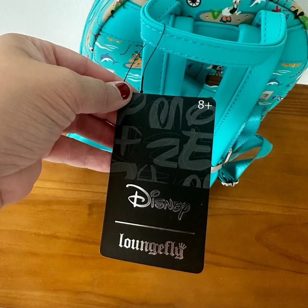 Loungefly Disney Sensational Pirates Characters Mini Backpack Teal One Size New - Picture 10 of 10